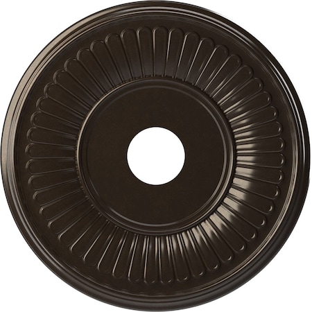 Ekena Millwork Berkshire PVC Medallion (Canopies up to 8 3/8"), 19"OD x 3 1/2"ID x 1"P, Metallic Rustic Mist CMP19BEERU